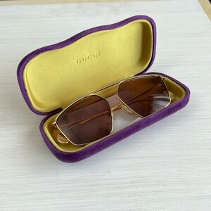 Gucci Aviator Sunglasses 60mm Gold Pink